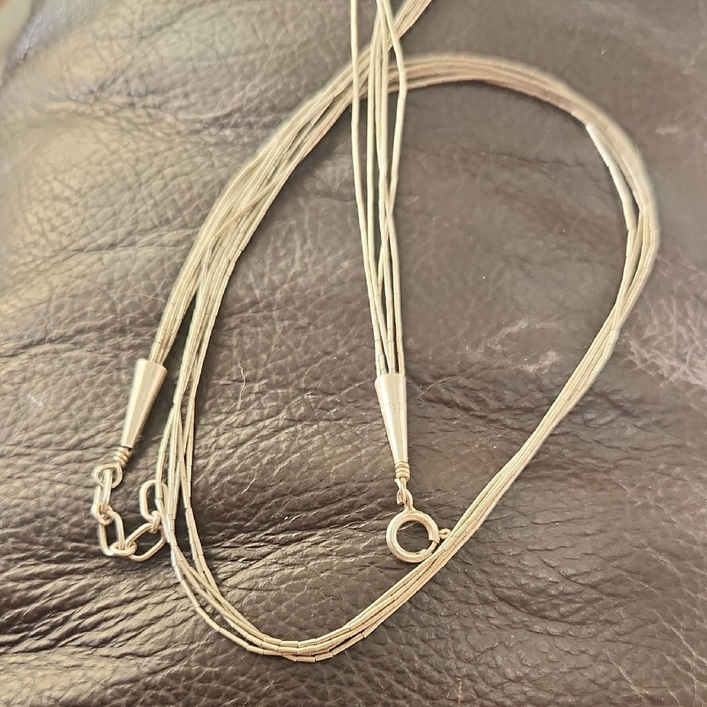 Running Bear Trading Sterling Silver 5 Strand Liquid Silver Necklace